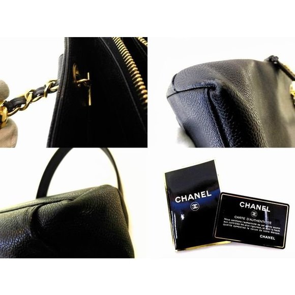 Chanel Turnlock Chain Tote Bag Caviar Skin Black Gold - Picture 5 of 6